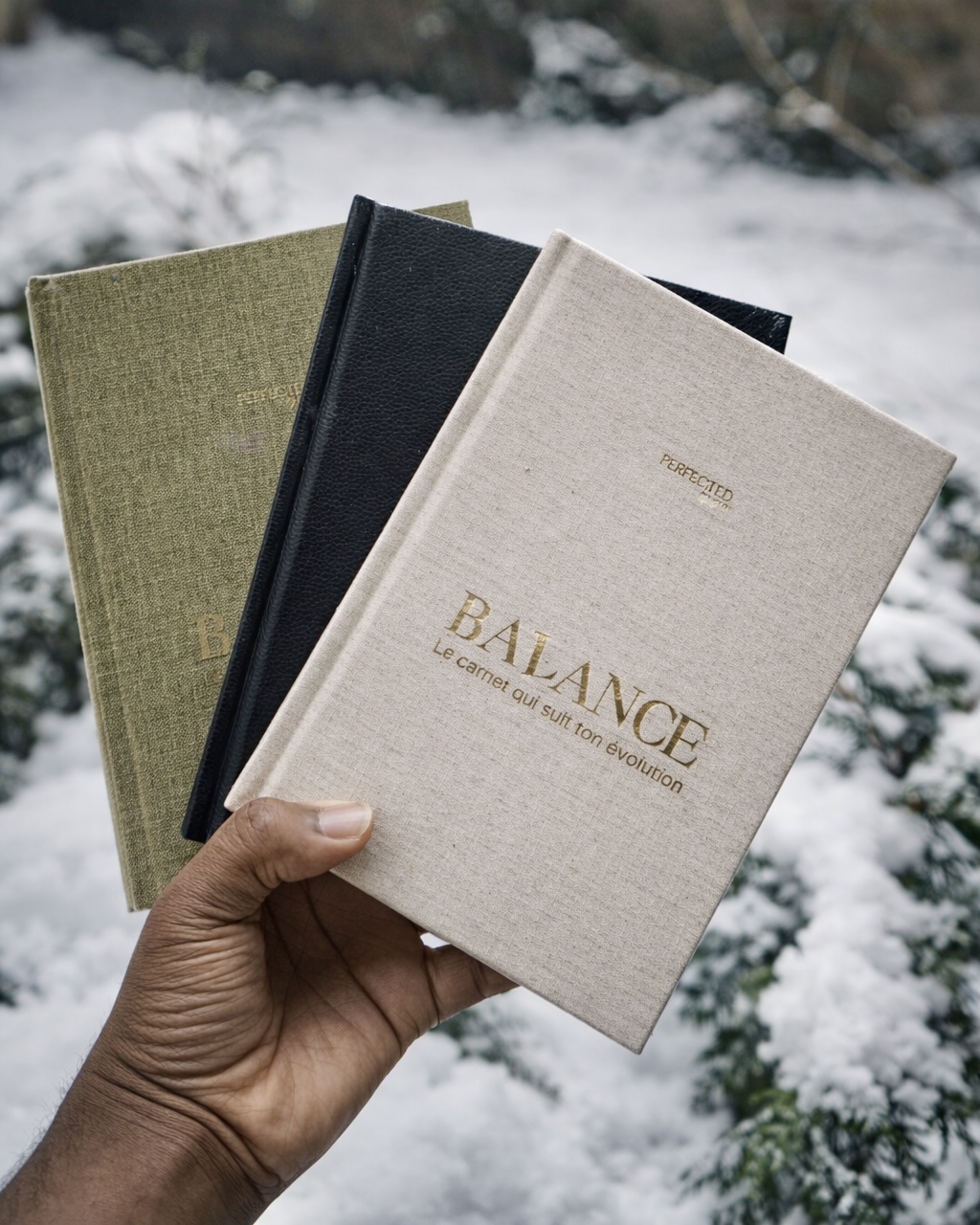 Trois couvertures Balance dans la neige